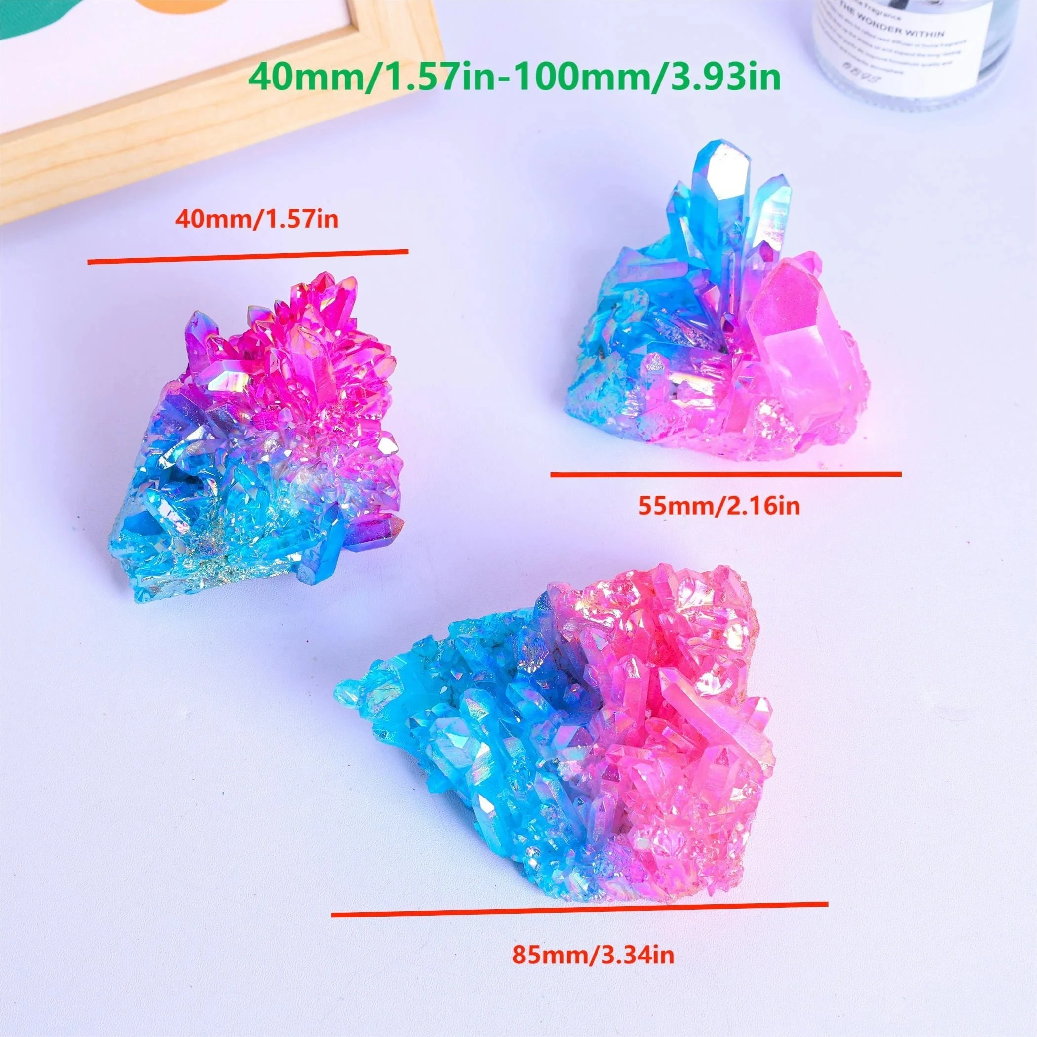 1pc Aura Crystal Cluster Pink and Blue Crystal Cluster, Aura Crystals Free Form, Crystal for room loffice decoration