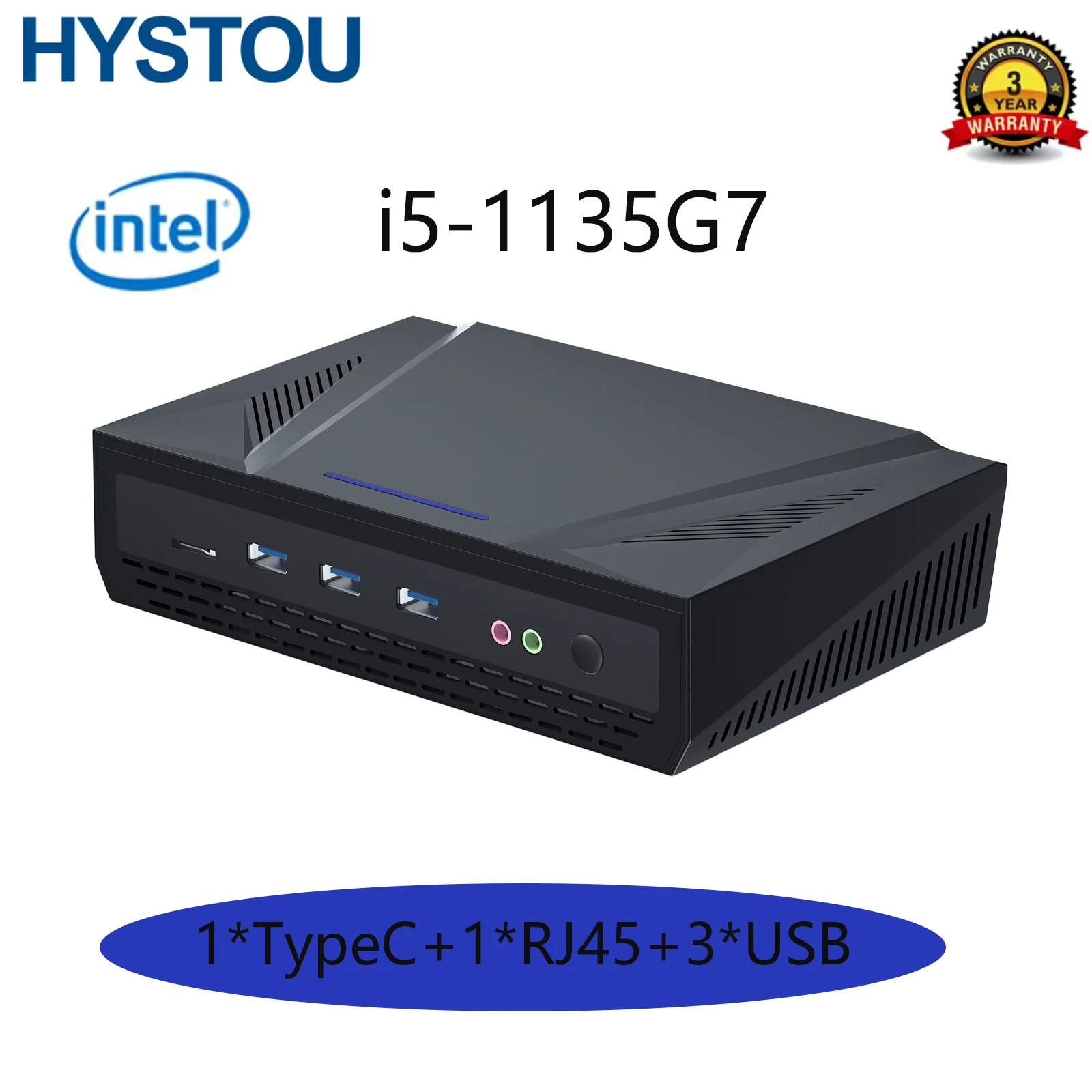 

Fanless PC Mini Industrial Computer Ｍ1 Core i5-1135G7 TypeC USB　LAN　DP　HD