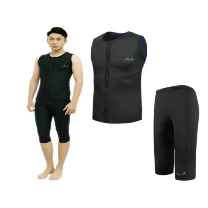 2mm Men Neoprene Sleeveless WetsuiSwim Vest  Jacket Shorts UV Protection Diving Suit Swim Trunks Surfing WetSuits