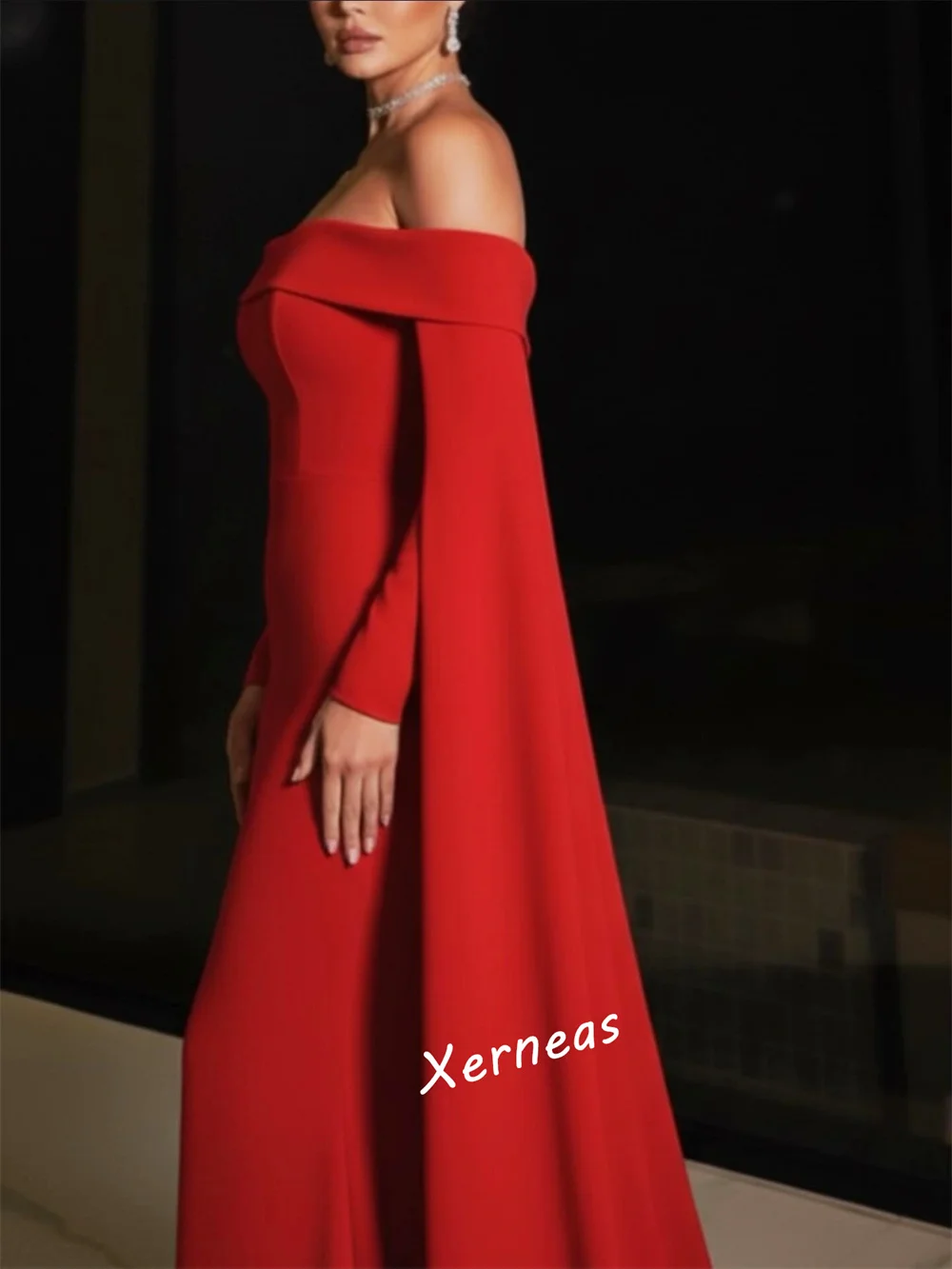 Abiti lunghi a sirena con scialle lungo classico personalizzato con spalle scoperte Abito da sera da donna Occasioni su misura Festa elegante