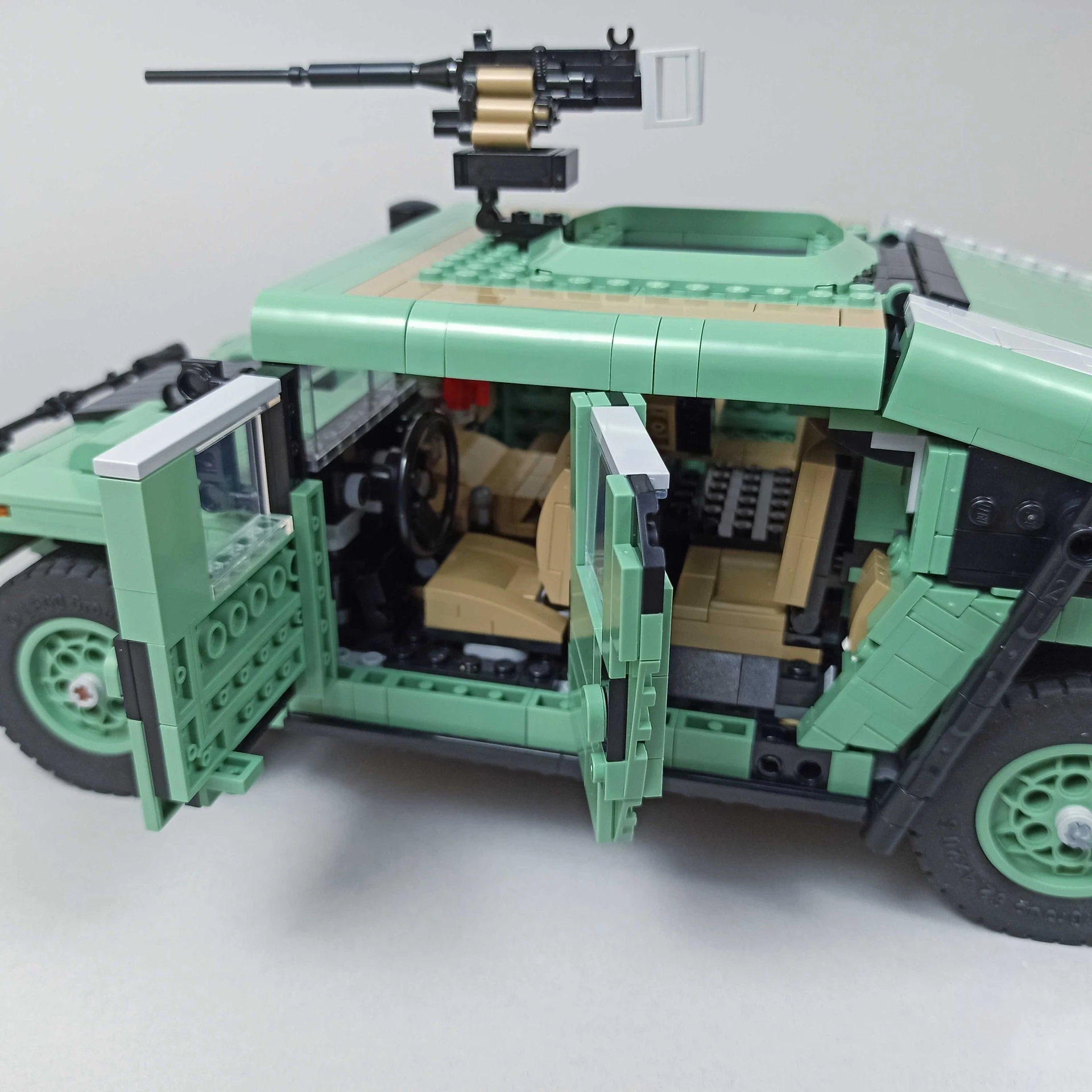 NEW World War 2 WW2 Army MOC Military Hmmwv Hummer H1 Off-Road Vehicle System Building Block Creative Export Bricks Toys