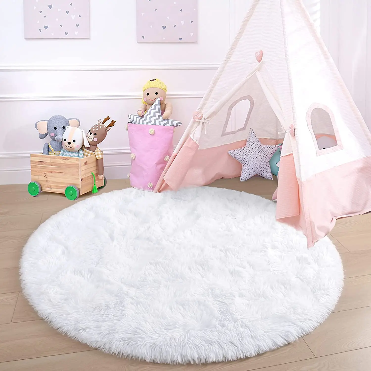 High quality fluffy round rug Carpets for Living Room Decor Kids Bedroom Decor Floor Mat Anti-Slip Rugs Home Decoration Carpet