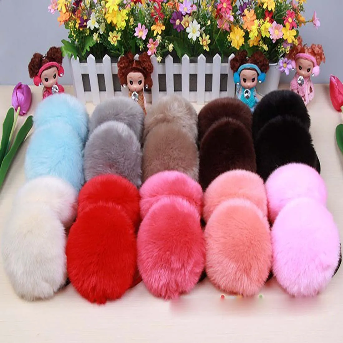 2024 Faux Rabbit Ear Muffs Fur Solid Color Winter Ear Caps Fuzzy Winter Warm Earmuffs dla kobiet Pluszowe nauszniki koreański styl