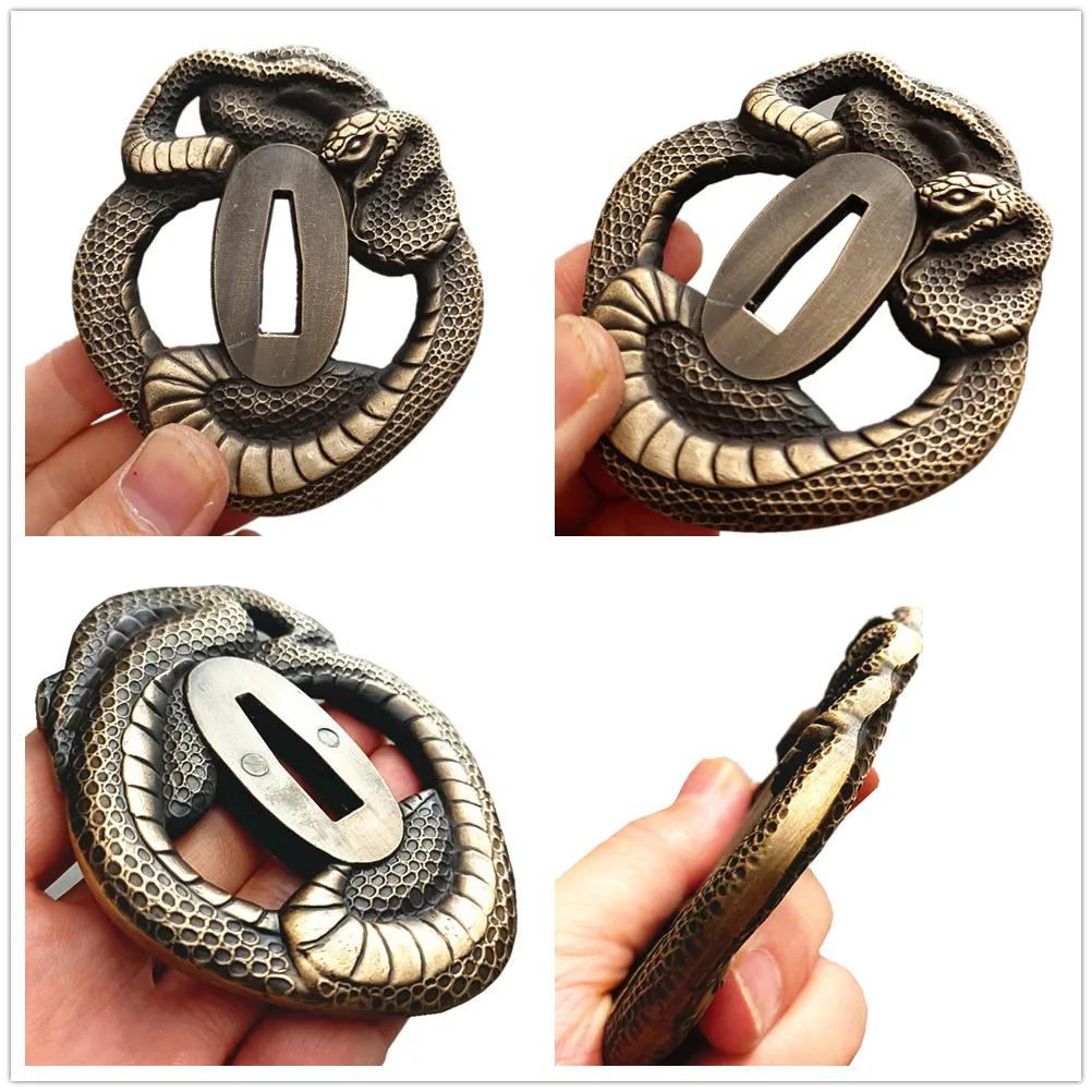Японский самурайский меч катаны, фитинги из сплава, змея, Tsuba, поручни, меч