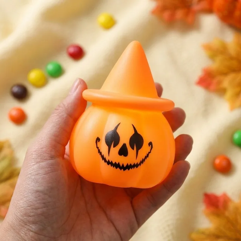 Halloween Pumpkin Night Light LED Witch Hat Lamp Spooky Cartoon Pumpkin Table Decor for Holiday Party Home Decoration