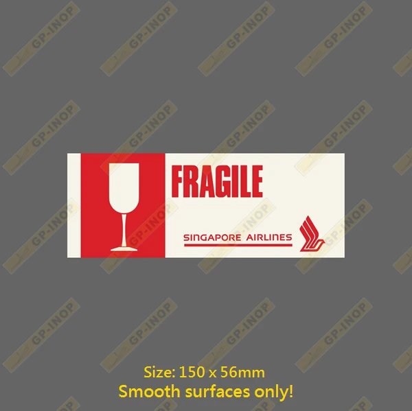 Fragile luggage Singapore Airlines Sticker Retro Aviation Vinyl waterproof Stickers for Luggage Car LaptopStickers
