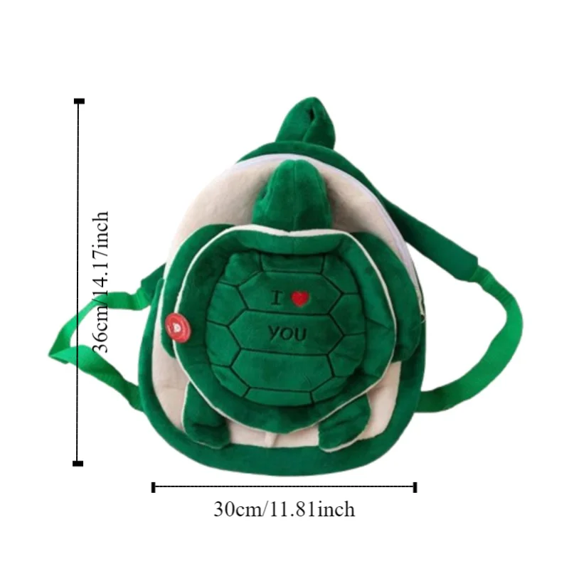 Cartoon Animal Little Turtle Backpack Zipper Fashion Plush Pineapple Bag Cute Large Capacity Anime Plush Doll Backpack Outdoor
