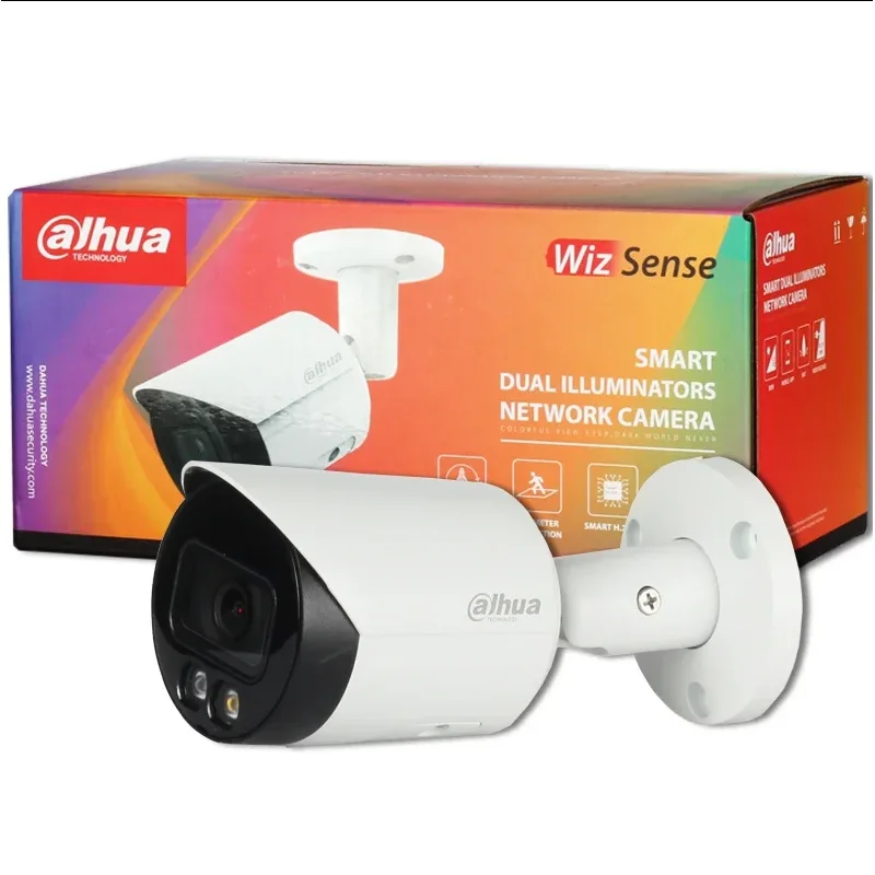 Dahua IPC-HFW2849S-S-IL 8mp H.265 Smart Full-Color Dual Light Bullet Poe Wizsense Netwerkcamera Ip67 Ingebouwde Mic Sd-Kaart