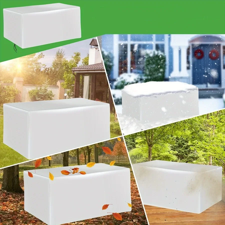 マルチサイズのパティオテーブル家具カバー、210D素材、巾着開閉式、ピクニックテーブル、椅子、ソファに適しています。