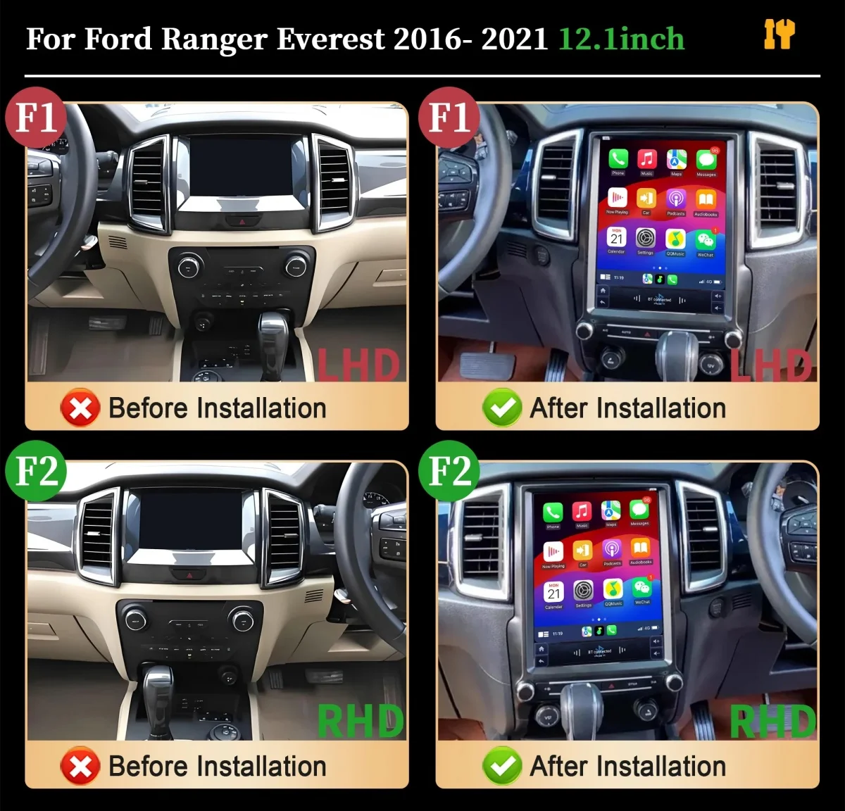 

Head Unit Stereo For Ford Ranger 2015 2016 2017 2018 2019 2020 Android13 carplay Radio Player Car GPS Navigation Multimedia