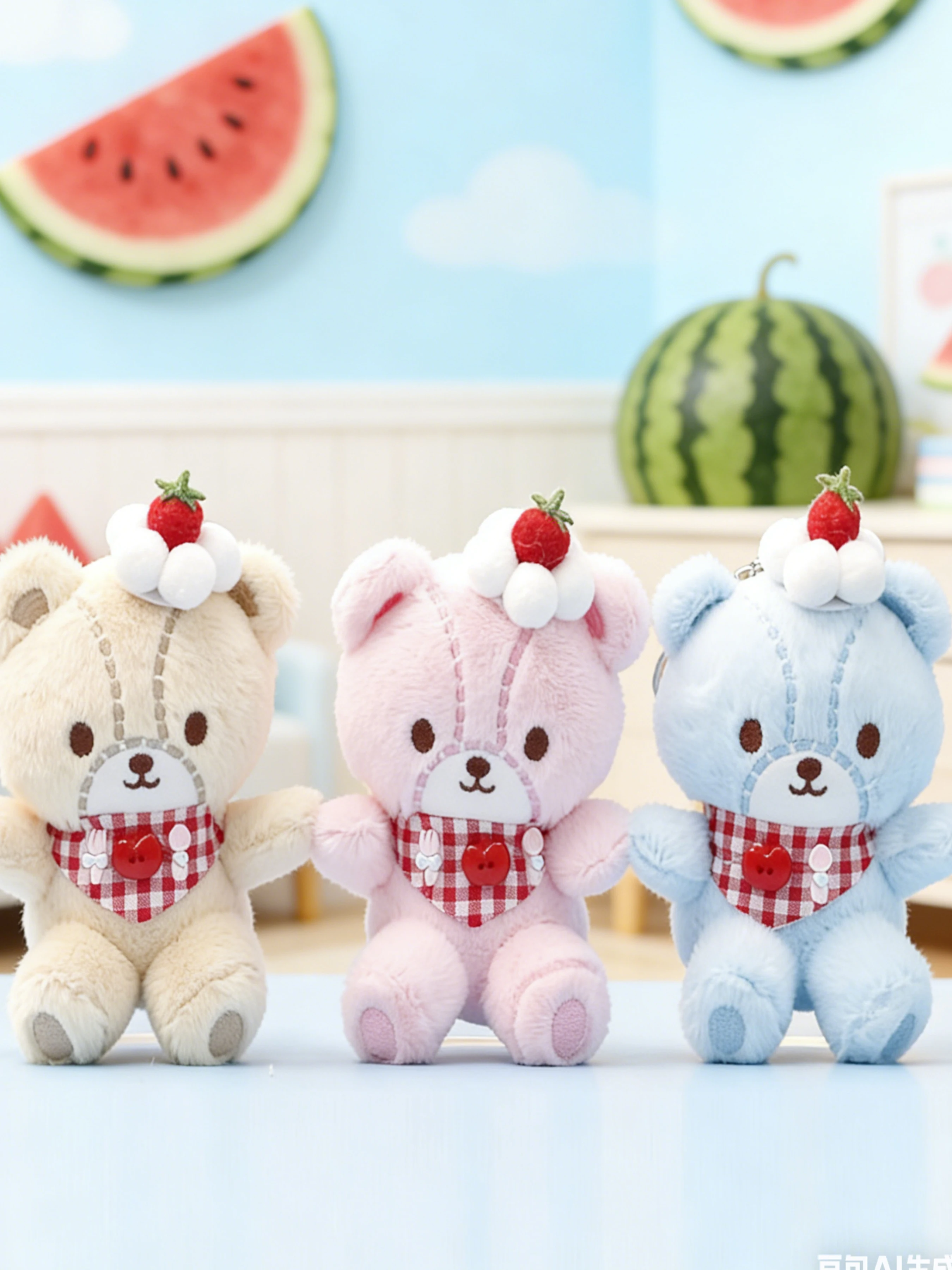 

Милый и очаровательный плюшевый медведь-кукла-подвеска в стиле интернет-знаменитостей, с шарфом, брелок для сумки, аксессуар для кукольного домика