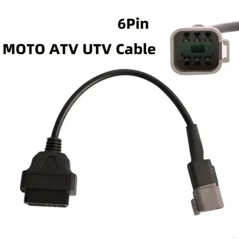 X6HF 6Pin ATV UTV Motorcycle Connection Line 6Pin Male To 16pin Female OBD2 Diagnostic Adapter Cable for Bombardier