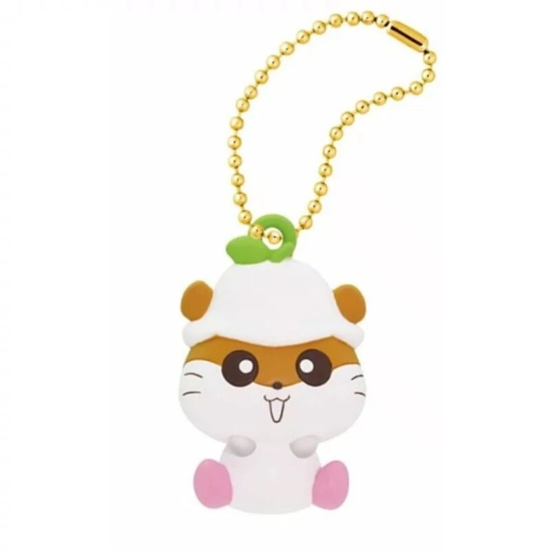 Corocorokuririn Mascot Keychain Team Yellow Cartoon Hamster Mini Cute PVC Keychains Ball Chain Keyring