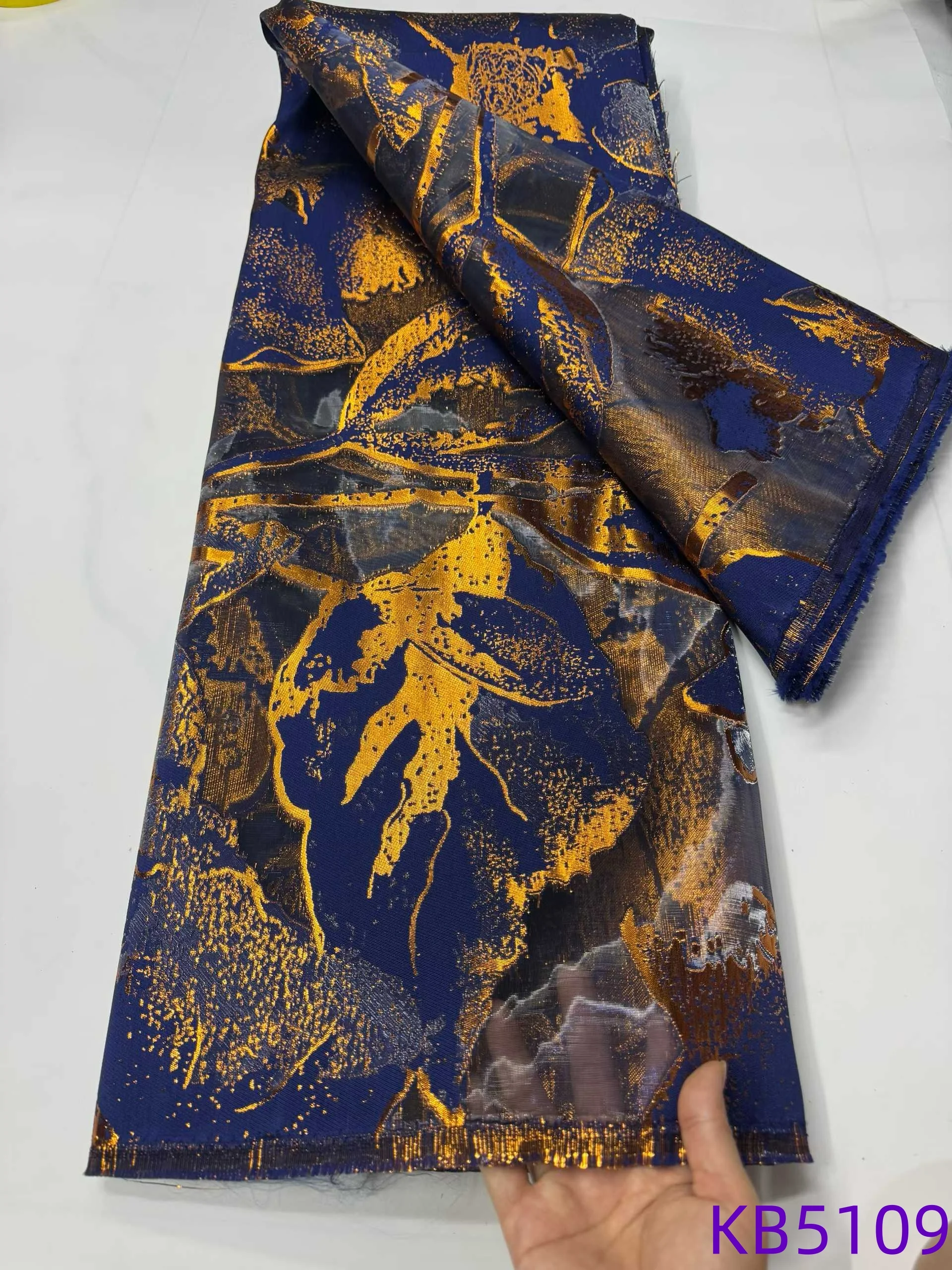 5 ياردة البط البري الأخضر الديباج الجاكار الأورجانزا مذهب الدانتيل الأفريقي أقمشة الدانتيل عالية الجودة لحفل الزفاف النيجيري 2025 KB5109