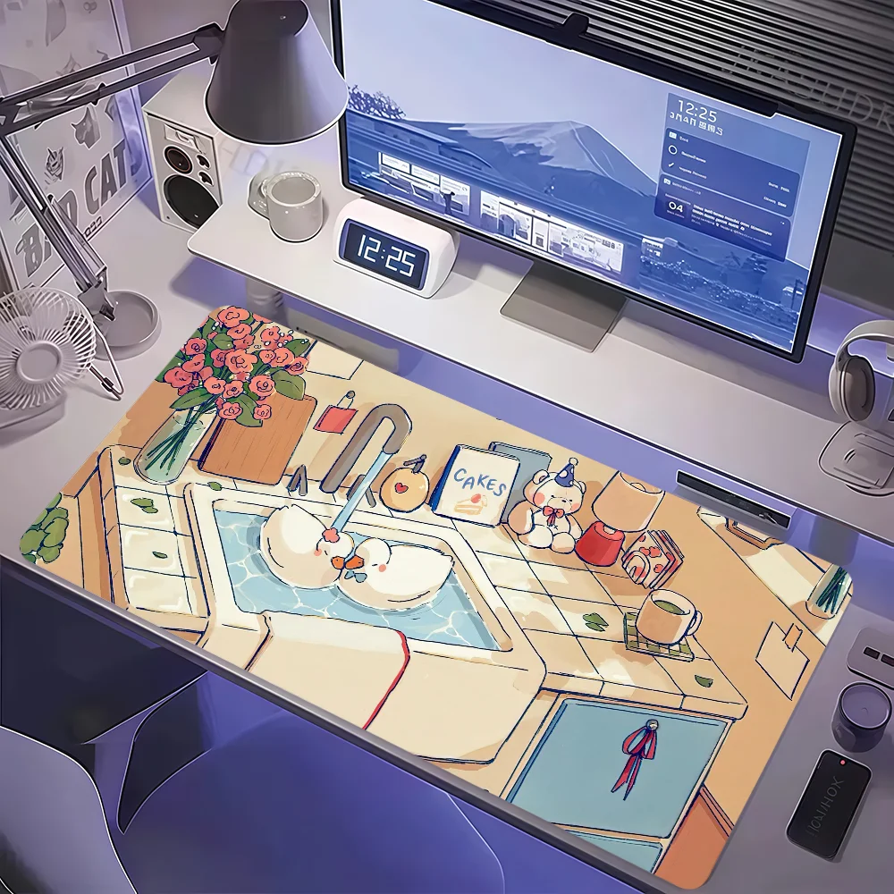 

Cute Cat Kawaii Cartoon Mouse Pad Non-slip Thickened MousePad Large Writing Lockedge Office Student Gaming Cushion