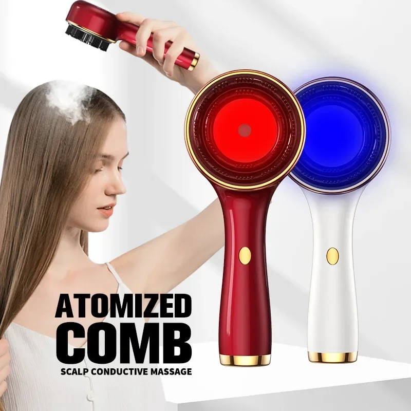 Ultrasonic Spray Scalp Fluid Guide Essence Oil Introduction Massage Comb Head Head Therapy Massage Comb New