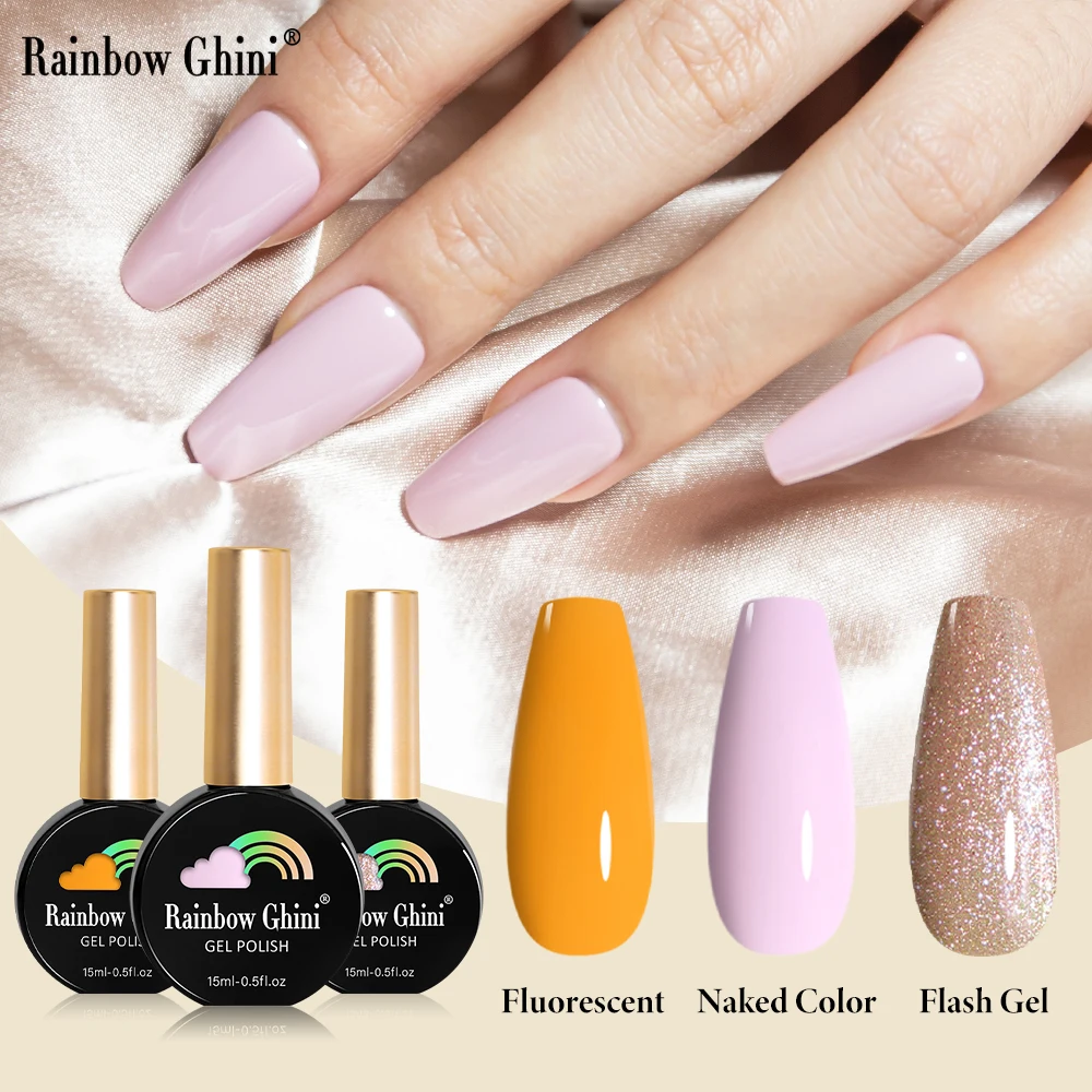 قوس قزح غيني 15 مللي نيون UV LED جل طلاء الأظافر بريق شبه دائم الهجين الورنيش الدهانات مستلزمات الأظافر للمحترفين