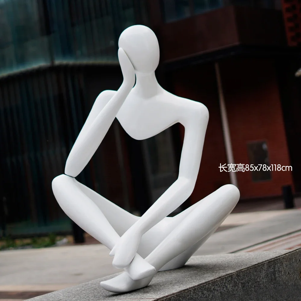 Abstract hollow out modern minimalist character sculpture