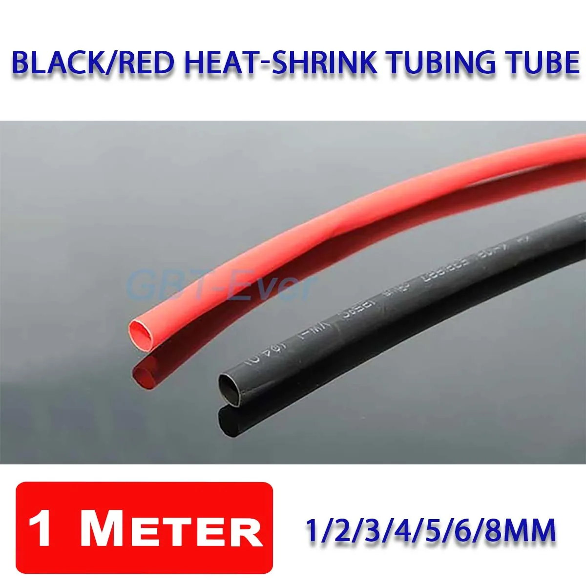 

1meter Black/Red Heat-shrink Tubing Diameter 1/2/3/4/5/6/8mm Heat Shrink Wrapping Cable Insulation Sleeving Thermoresistant Tube