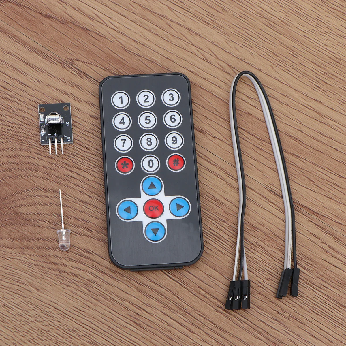 Kit de Módulo Receptor Infravermelho 38Khz Compatível com Controle Remoto Mini 20 Funções Alcance de 8 Metros para Sistemas Inteligentes