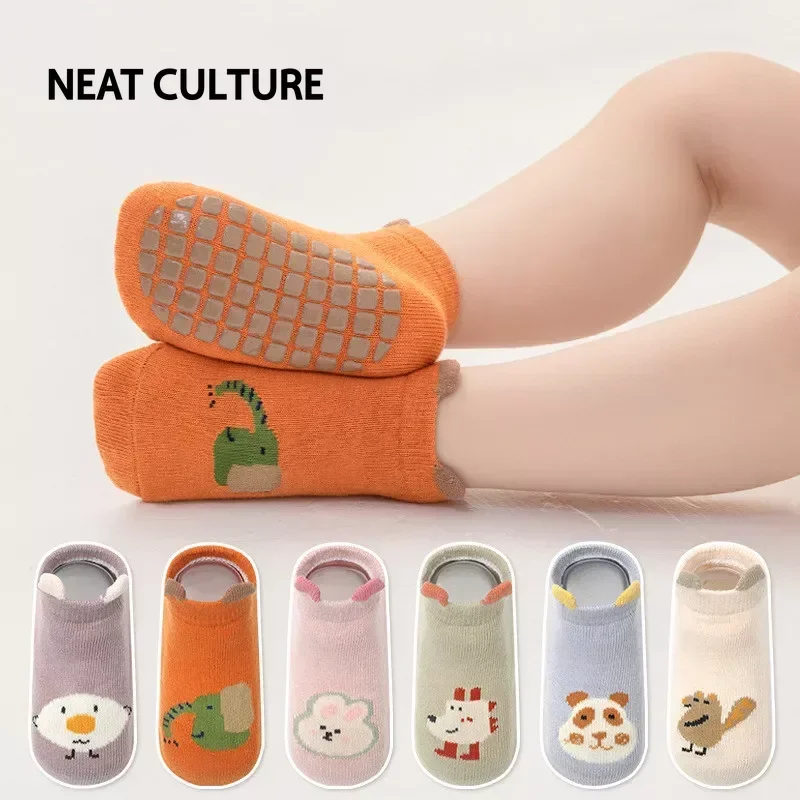 Baby Non-slip Floor Sock Cute Cartoon Animal Ankle Sock for Toddler Boy Girls Soft Cotton Spring Summer Short Sock for Newborn