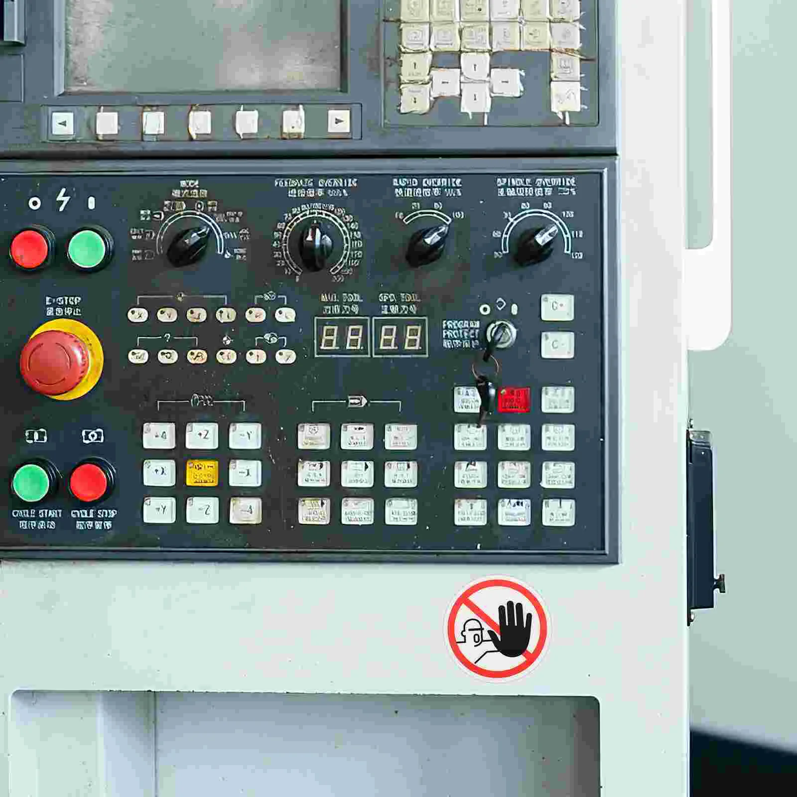 2 Pcs No Touching Warning Signs Security Nail Stickers Machine Do Not Funny Pvc Adhesive