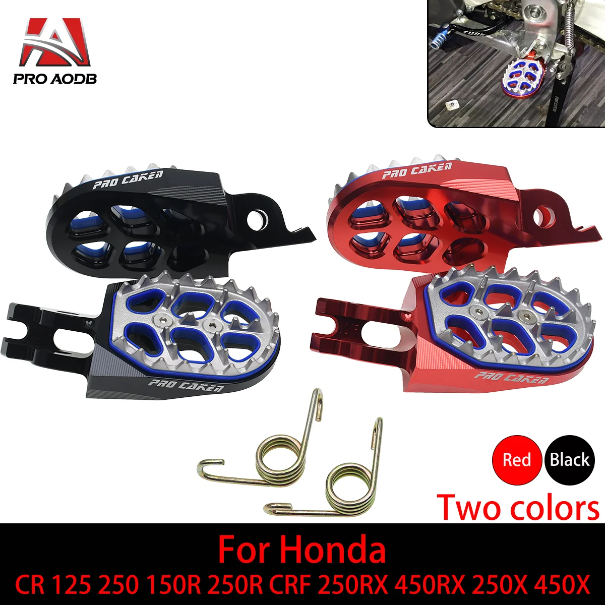 

Motorcycle Footpeg Foot Pegs Pedals Rests For Honda CR 125 250 150R 250R CRF250RALLY 450L 250L 250M 1100L AFRICA TWIN SPORTS Etc