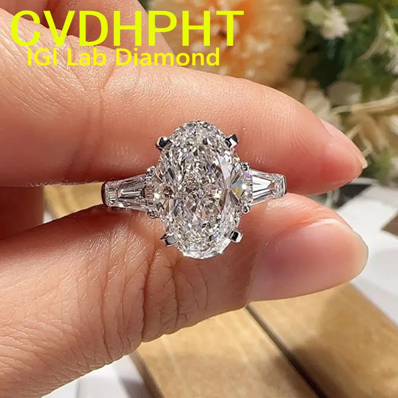

14K gold Diamond Ring Oval 5CT IGI Lab Growing Diamond wedding & engagement ring Factory custom Valentine's Day gift