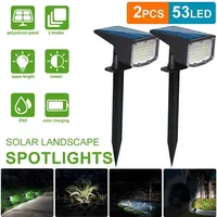 1/2Pcs Solar Powered 53LED Lamp Adjustable Solar Spotlight In-Ground IP65 Waterproof Landscape Wall Light Outdoor Lighting