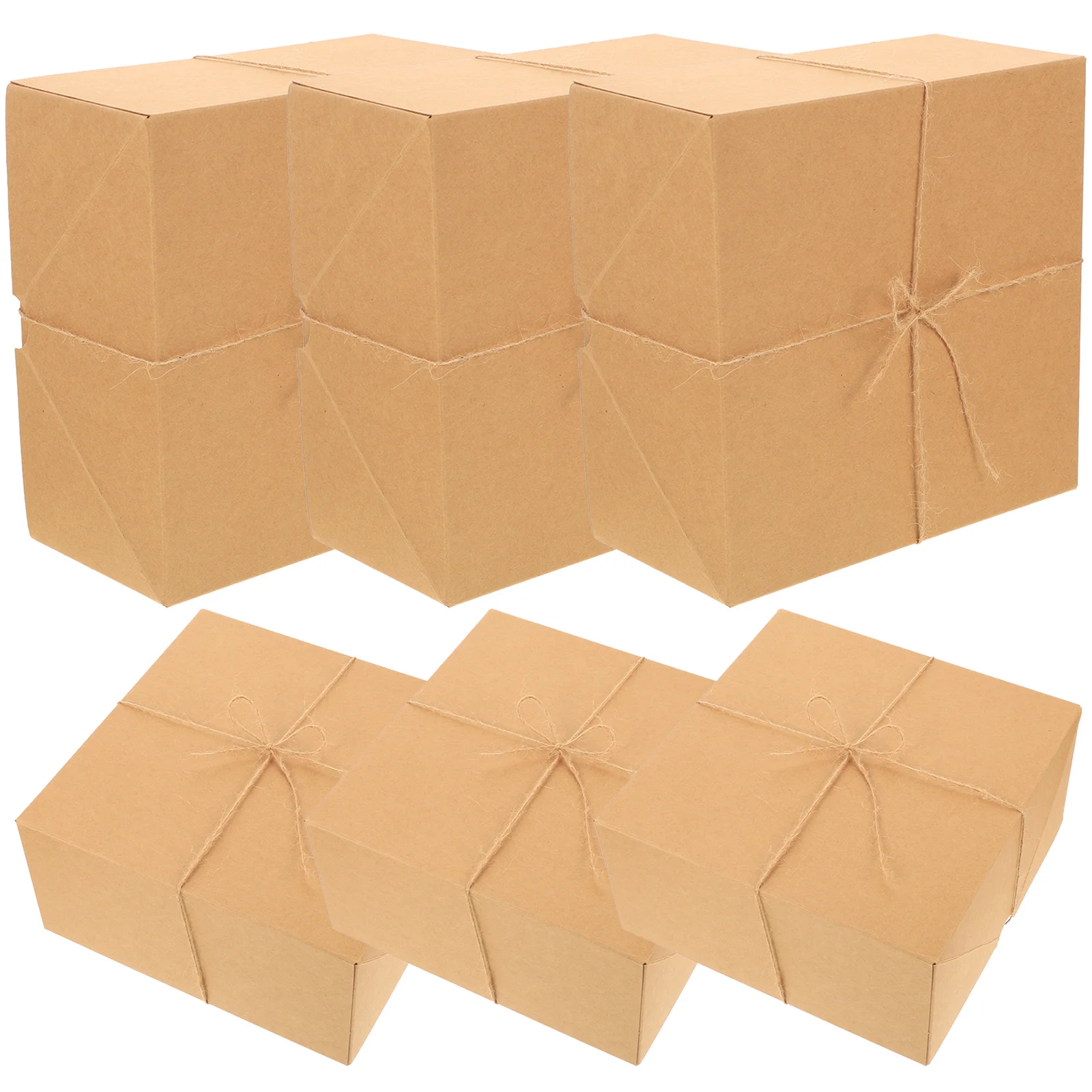 

6 Pcs Gift Boxes Lightweight Environmental Classic Color Square Party Favor Boxes Presents Packing Paper Empty Packaging