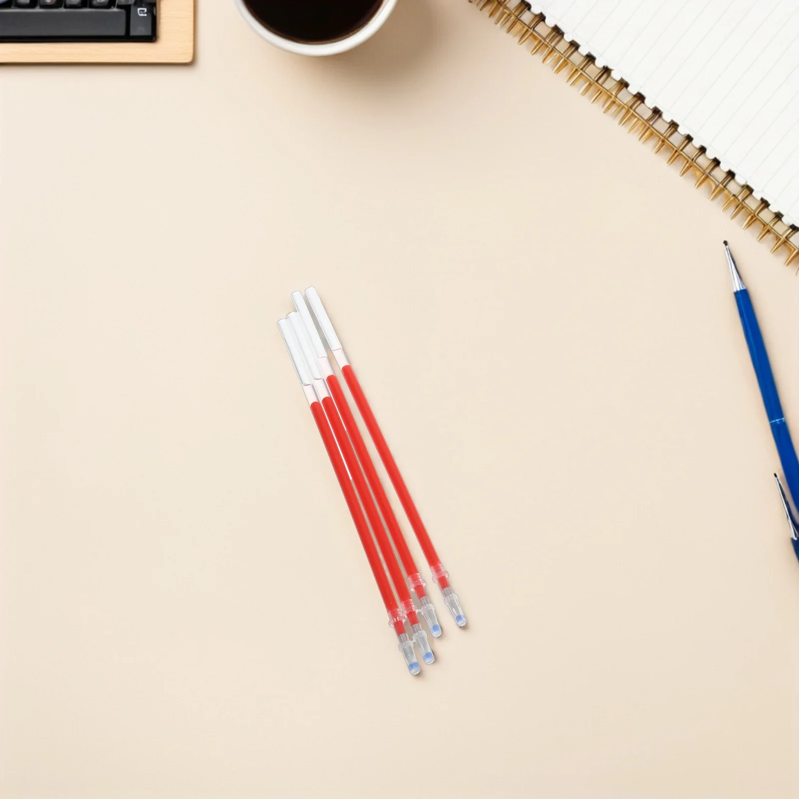 

300pcs Neutral Pen Refills 0.5Mm Red Gel Ink Fine Tip Smooth Writing For Office Notetaking Signing Business Use