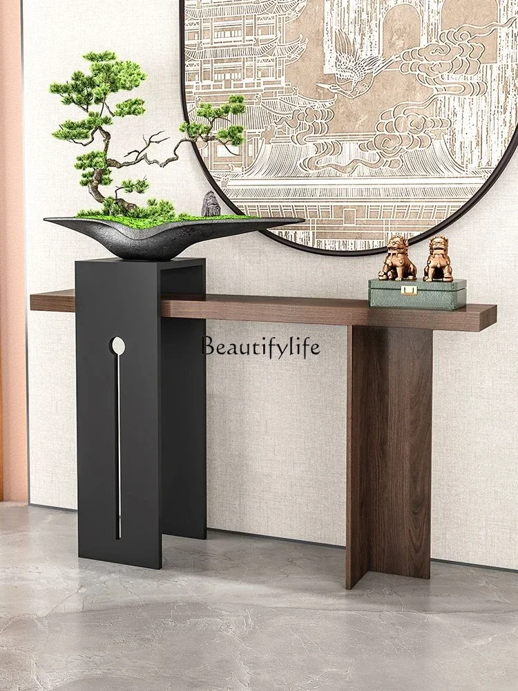 Entry Solid Wood Classical Style End View Cabinet Supply Table Against Wall Long Bar Case