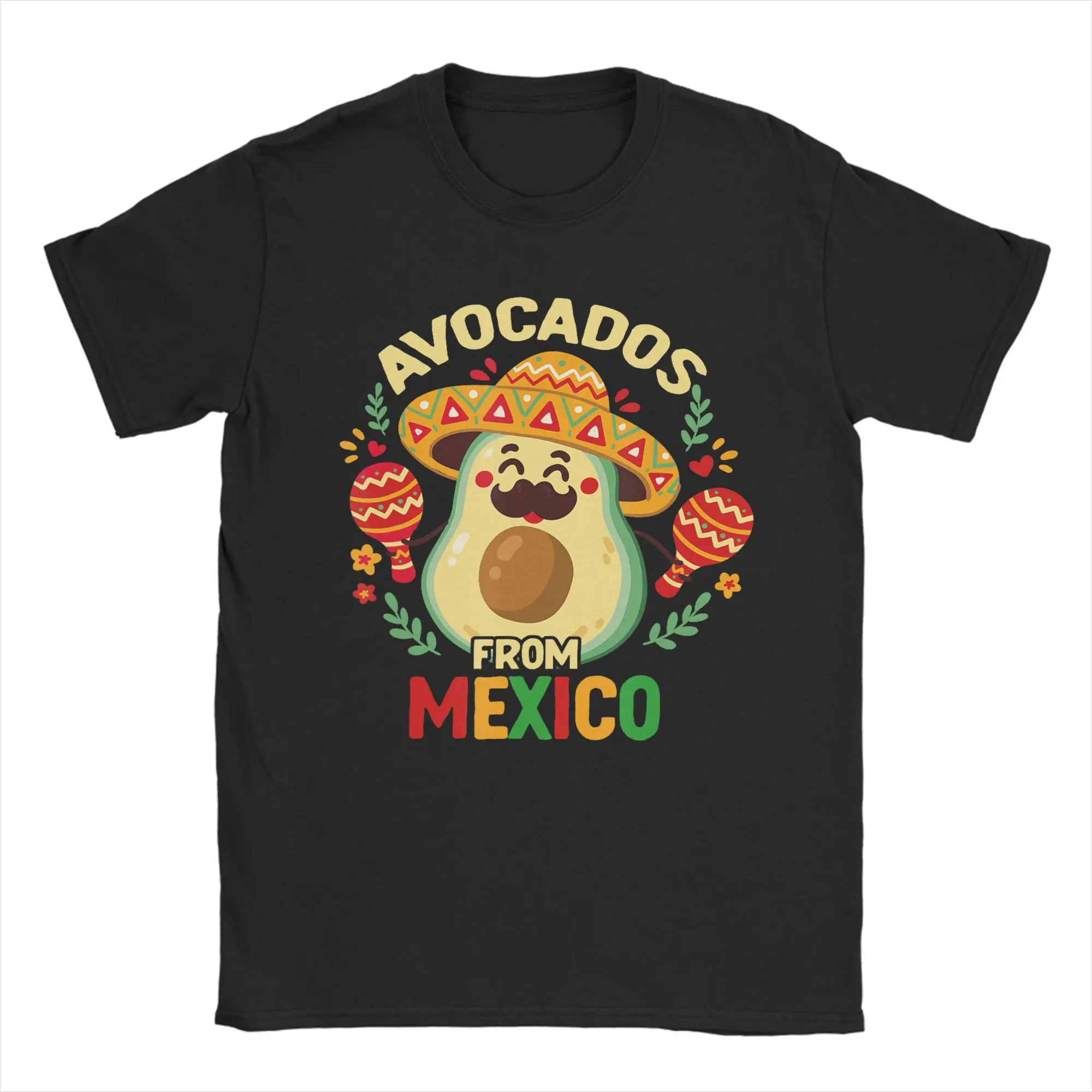 Vintage Tres Amigos Avocados Guac Cinco De Mayo Fiesta T-Shirts for Men Round Neck T Shirts  Short Sleeve Tee Shirt Clothes