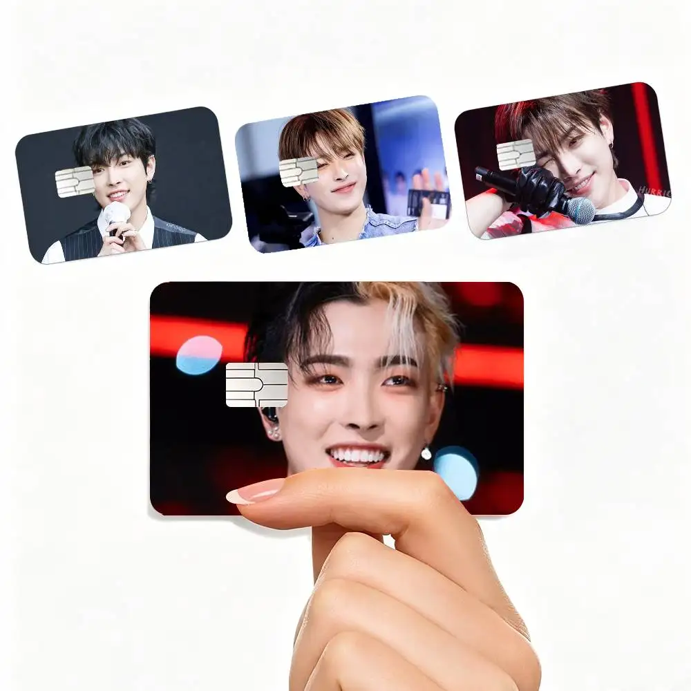 ATEEZ K-Kim Hongjoong san  4pcs 1Set Card Stickers Small Waterproof Chip 4PCS Card Sticker Anti-Scratch