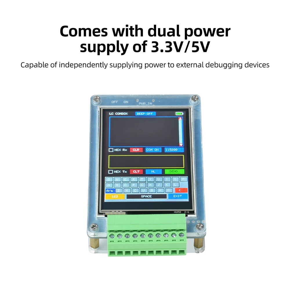 DC 5V RS485/RS232/TTL Serial Port Debugger Module With 2.8 Inch Color Touch Screen For External Device Communication Type C