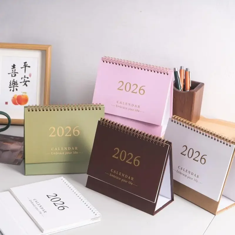 2026 Calendar Simple Memo Book Monthly Daily Planner Scheduler Time Management Home Office Desktop Decoration Standing Calendar