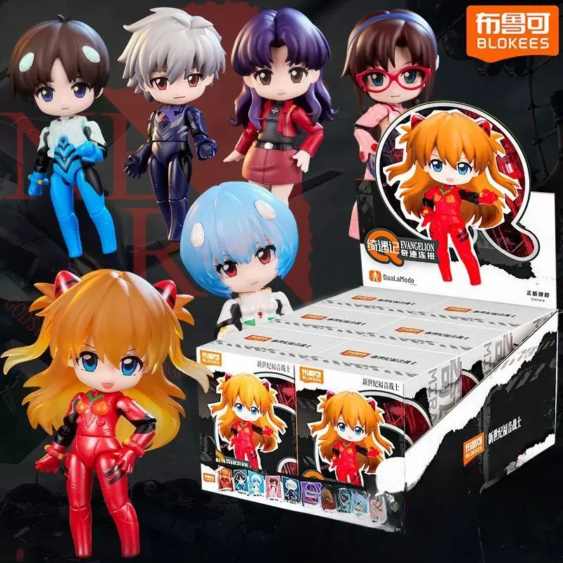 

Blokees Genuine Qiyuji Q Neon Genesis Evange Lion Miracle Connection Articulated Anime Figure EVA Decoration Collection Kid Gift