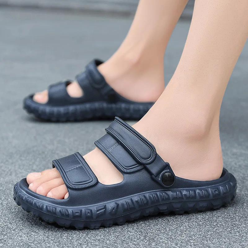 Summer Plus Size Men's Sandals Outdoor Casual Sports Slippers Leather Garden Shoes Anti Slle Roman Shoes Beach Flip Garden Shoes - view 5