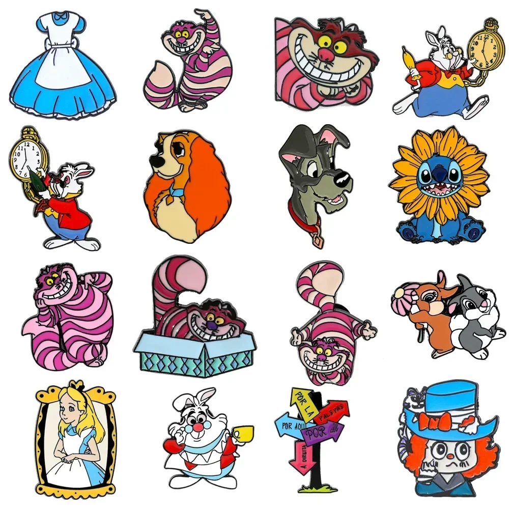 8/16 قطعة شخصية لطيف الإبداع بروش غرزة رقاقة وديل المينا دبوس شارة معدنية مجوهرات على ظهره الملابس والاكسسوارات هدية