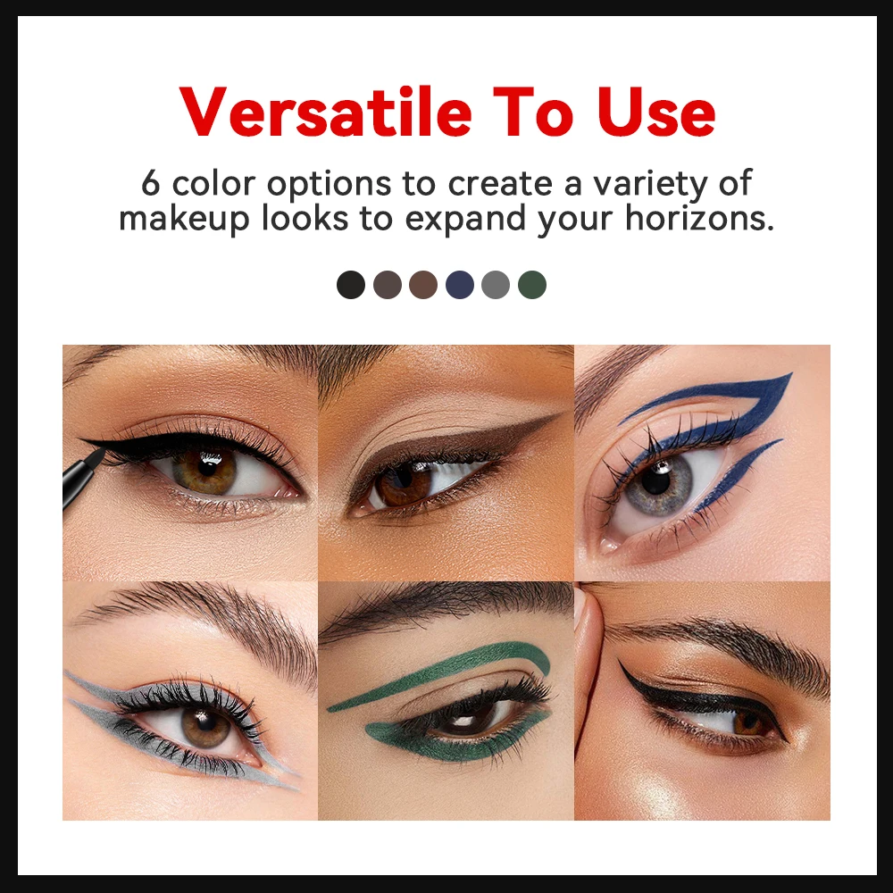 6 Colors Smooth Double-Ended Design Eyeliner Pencil Waterproof Long Lasting Eye Liner Pencil Make-up for Women Cosmetics Tools