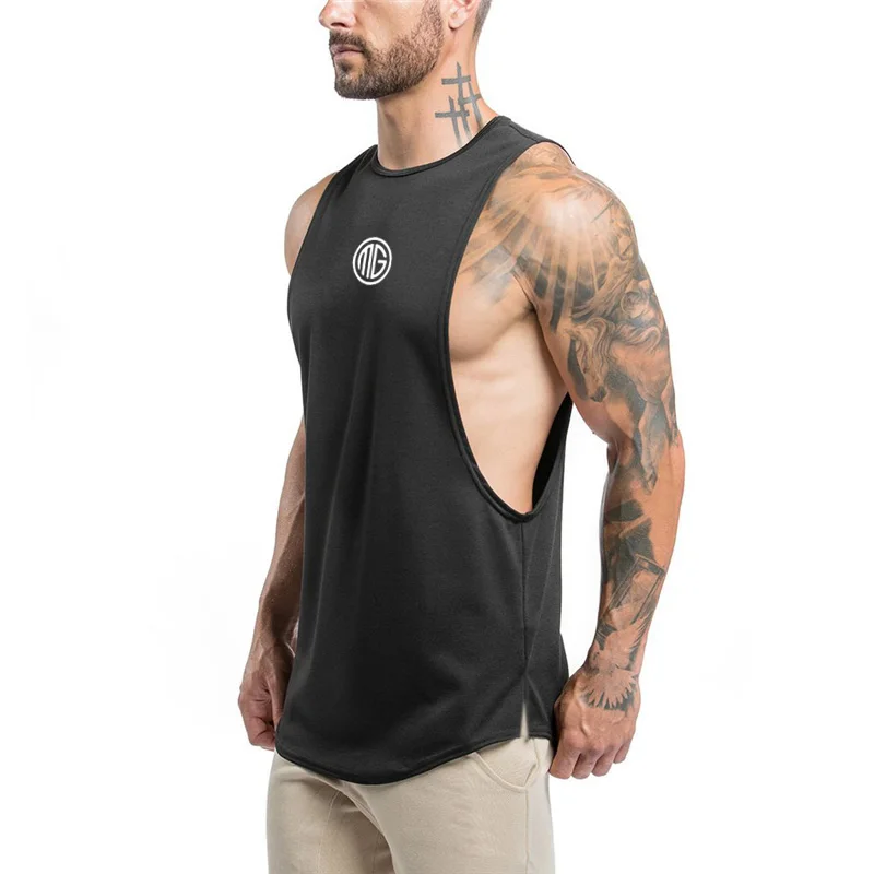 

Fitness clothing sprots sleeveless shirt mens gym stringer tank top bodybuilding tanktop men cotton undershirt Running vest