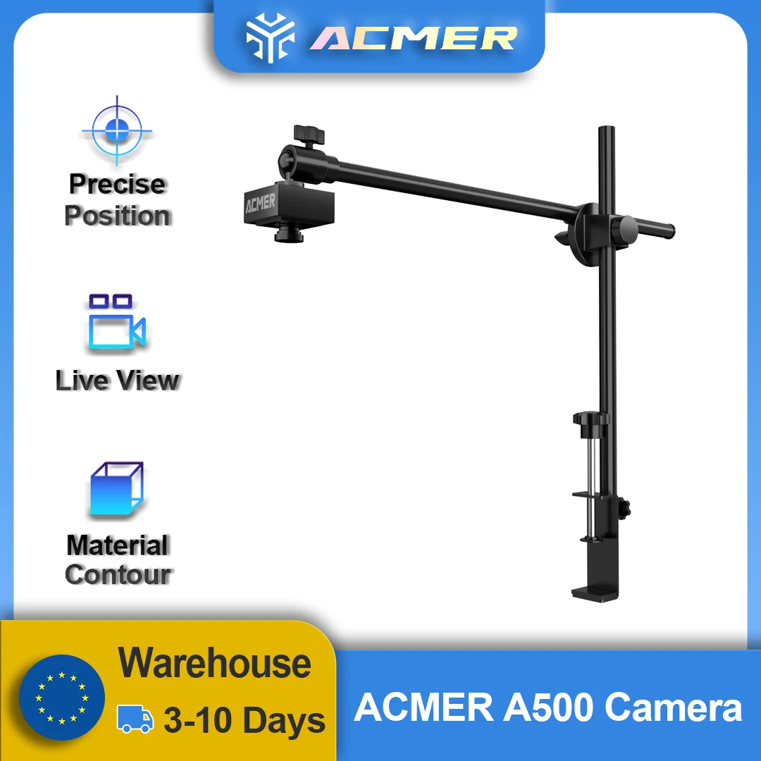

ACMER A500 Camera 5MP Pixel 100° Wide-angle Lens Batch Engraving Real-time Preview 450*450mm Area for 95% Frame Laser Engraver