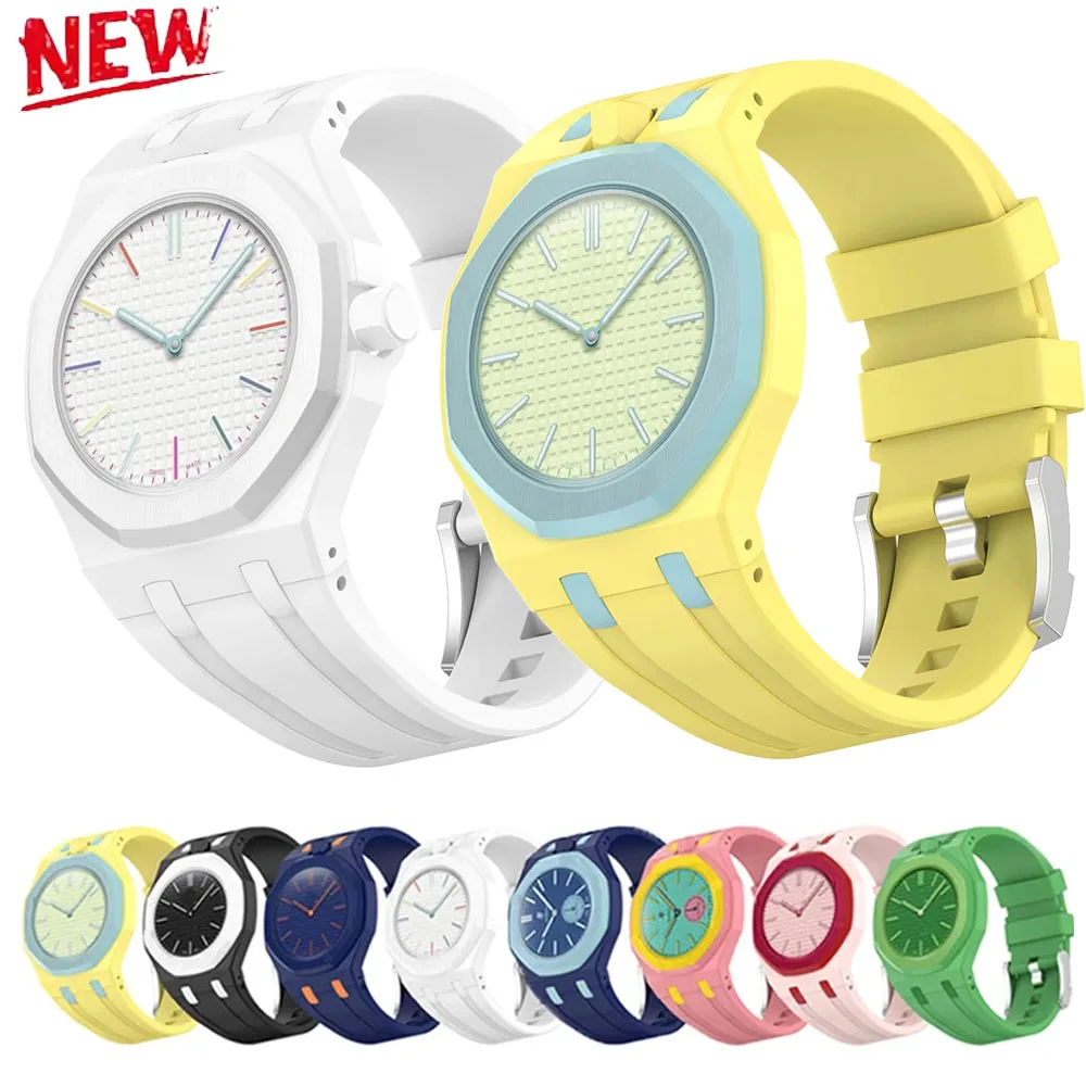 Weiches Silikonarmband + PC-Gehäuse für Swatch X AP Royal Pop Modifikation 2 in 1. Das integrierte Armband Royal POP Taschenuhr-Gehäuse.