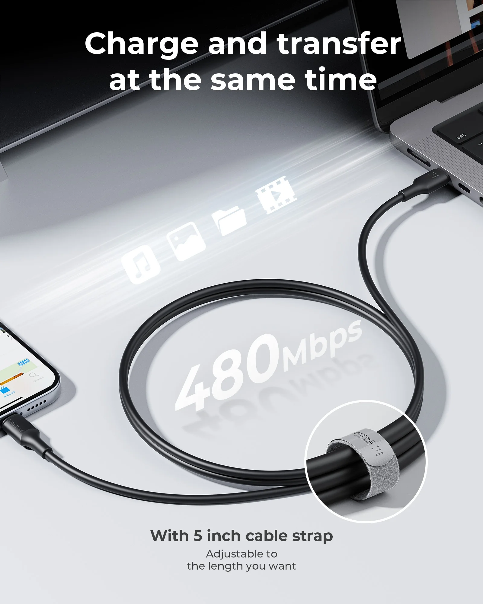 VOLTME 100 واط USB نوع C إلى USB C كابل لماك بوك باد سامسونج Xiaomi PD شحن سريع شاحن الحبل 5A E-ماركر رقاقة سريع USB C #3