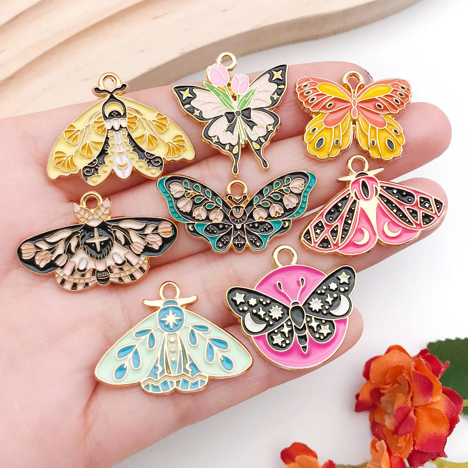 Bohemian Style Butterfly Charms, Enamel Alloy DIY Jewelry Findings for Keychains, Earrings, Bracelets & Necklaces. image 2