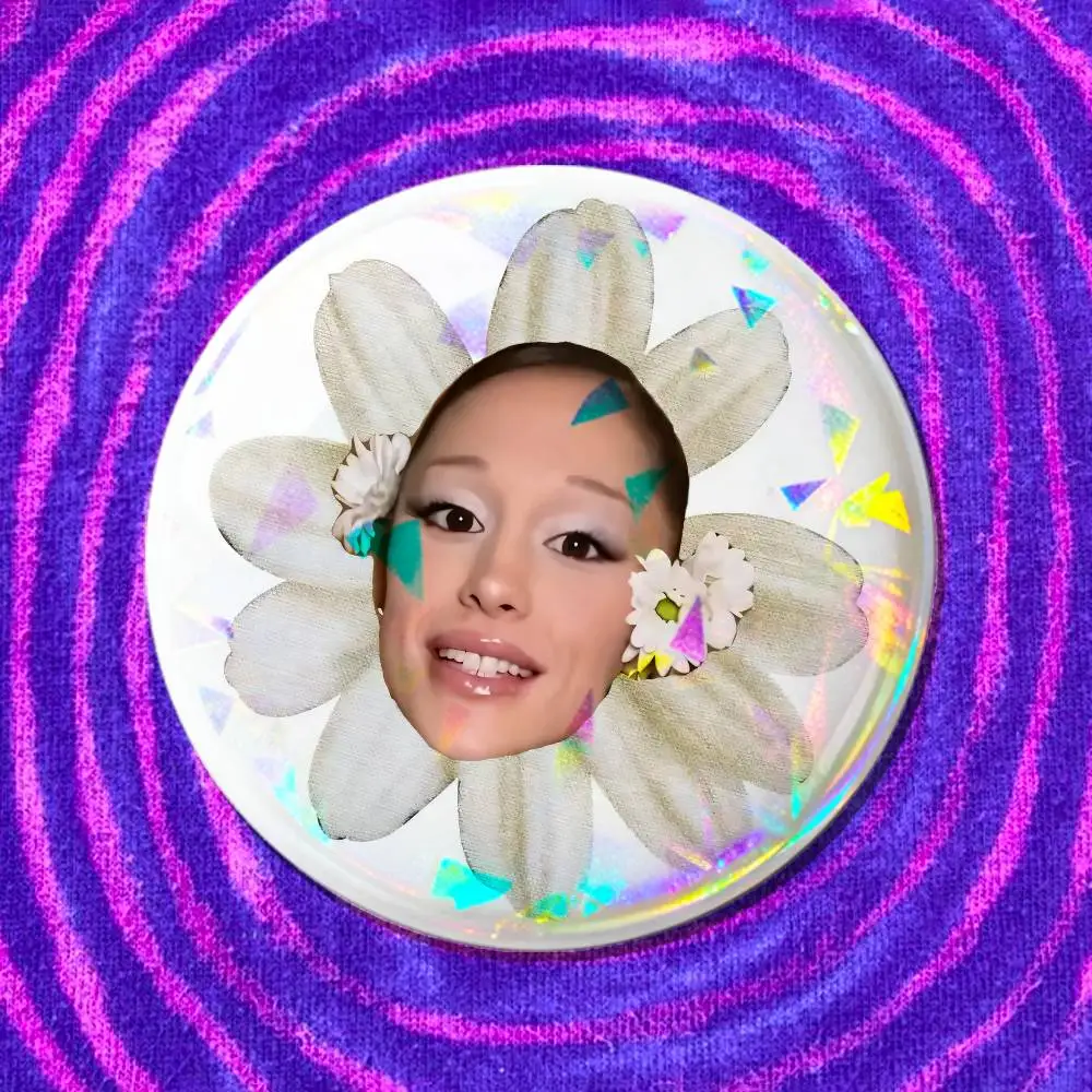 For Ariana Grande Petal Enamel Pin Badge Round Metal Button Brooch Backpack Ita Bag Pins Gift Custom