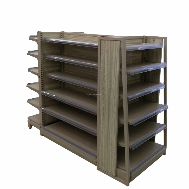 (Customized) Customized Color Grocery Store Shelving Metallic Shop Retail Display Stand Racks Boutique Supermarket, Convenience