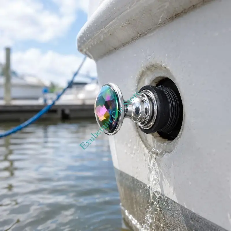 1Inch Boat Drain Plug Closure with Stainless Steel Components and Hand-Operated Knob for Removable Marine Drain Opening Access