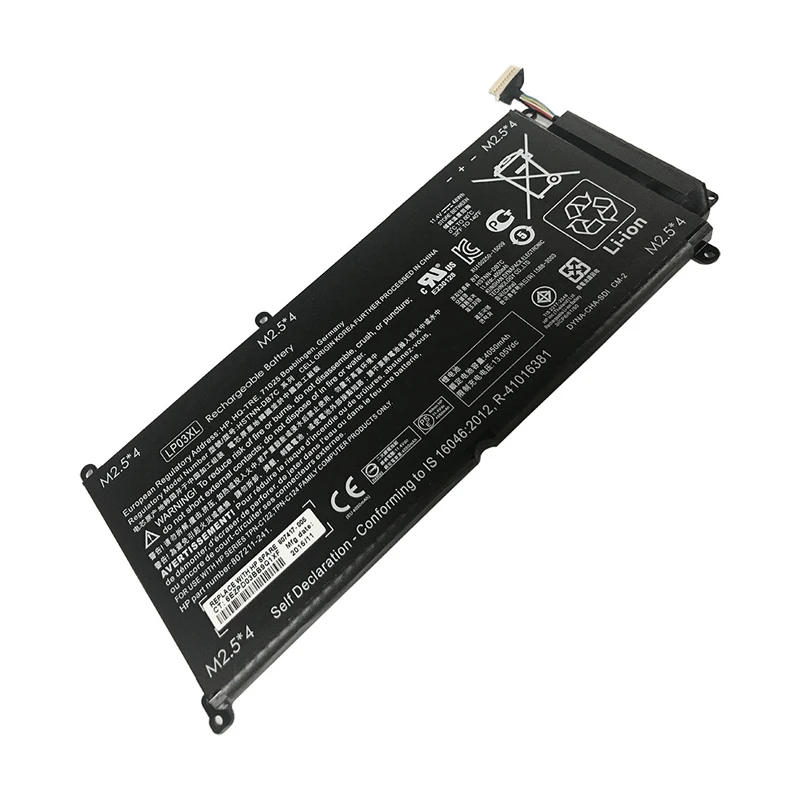 

LP03XL Laptop Battery for HP Envy 15-AE122TX 14-J104TX M6-P113DX TPN-C121/C122/C124 HSTNN-DB6X HSTNN-DB7C HSTNN-UB6R 11.4V 48Wh