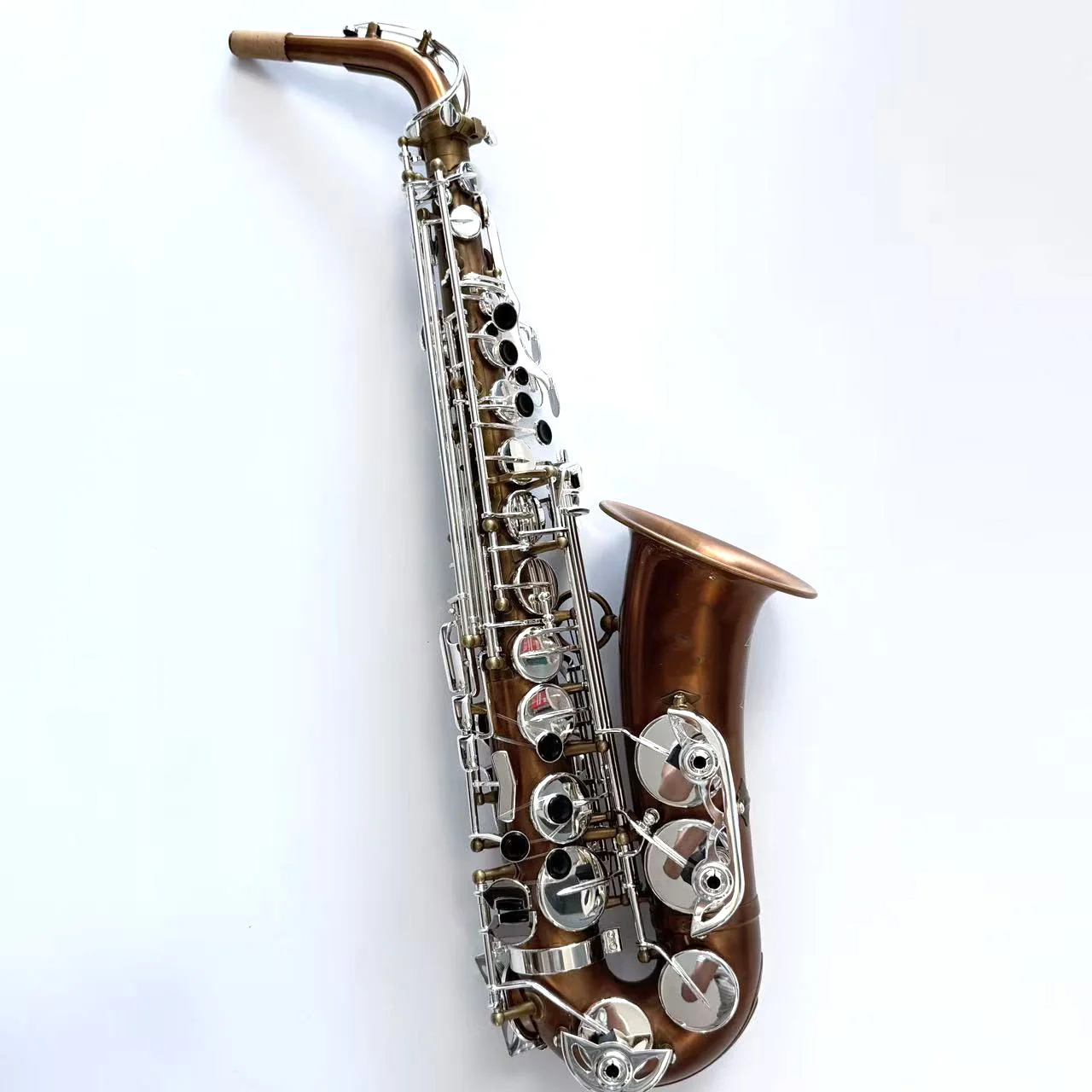 Professional Quality Saksofon Cooper Material Vintage Finishing Body Silver Plated F#key Alto Saxophone
